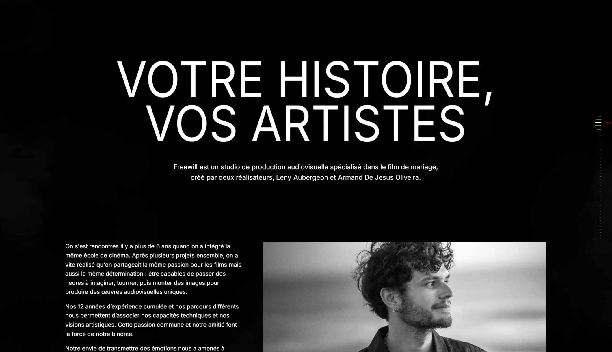 Freewill Studio — Page à propos, présentation des deux réalisateurs