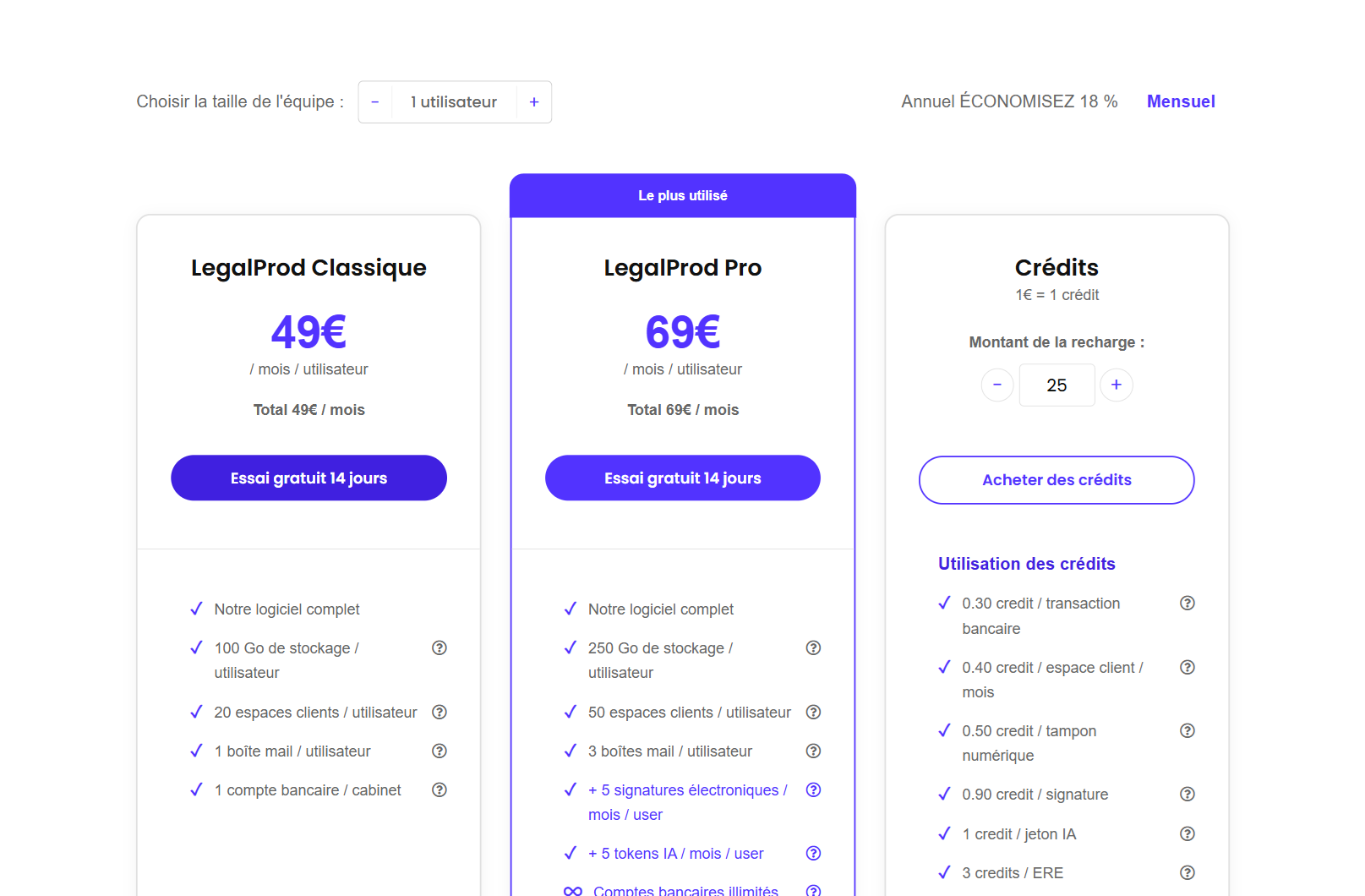 LegalProd Site — Pricing