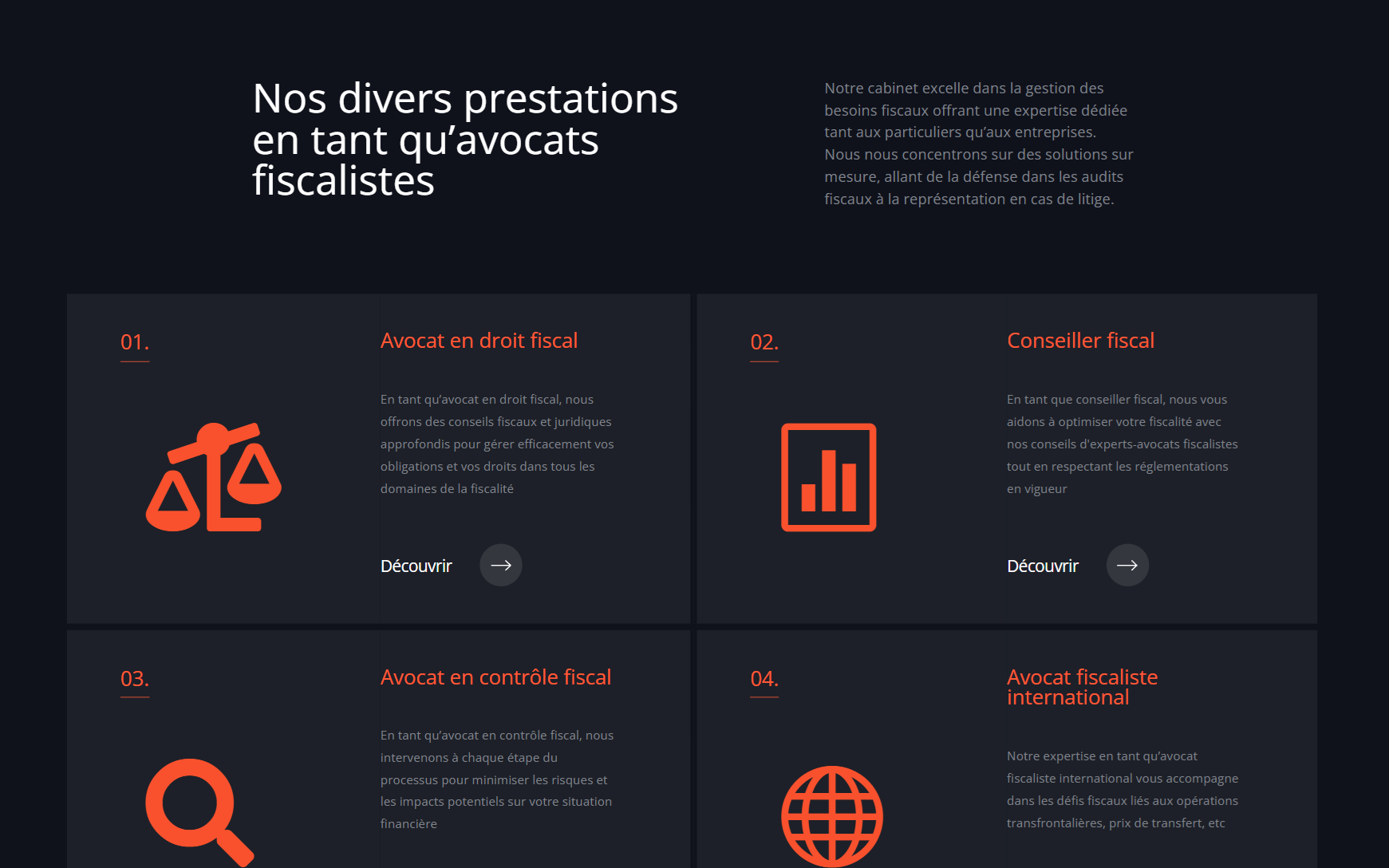 Altertax — Prestations