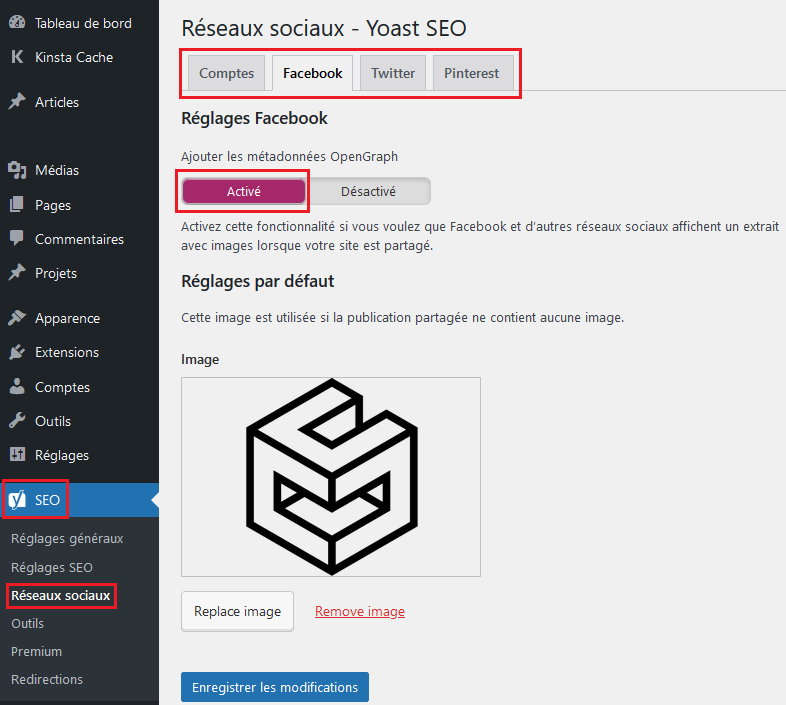 Ajouter les balises opengraph avec Yoast sur Wordpress
