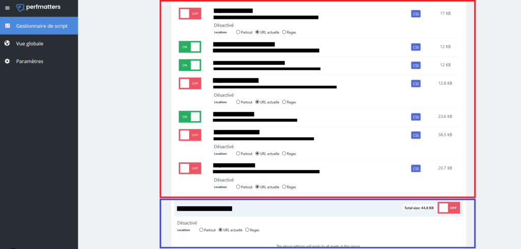 Exemple de chargement spécifique de ses plugins grâce a perfmatters