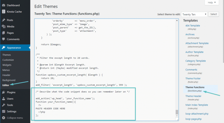 Ajouter du code au <head> avec le fichier functions de WordPress