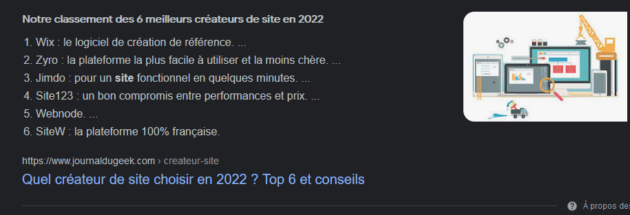 Exemple de rich snippets