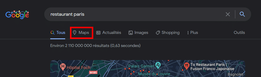 Voir la géolocalisation d'une entreprise avec Google Maps