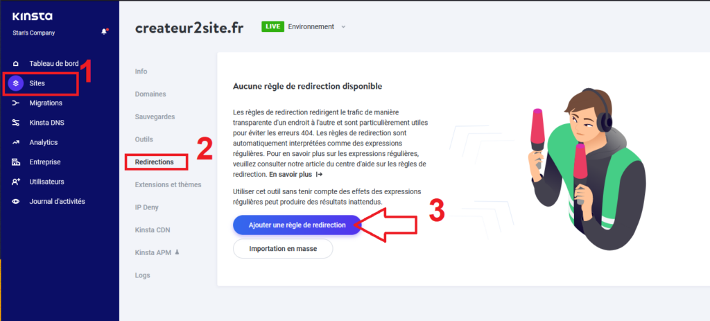Redirection 301 avec Kinsta, l'hébergement WordPress