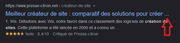 Balise titre tronqué sur la SERP car trop longue