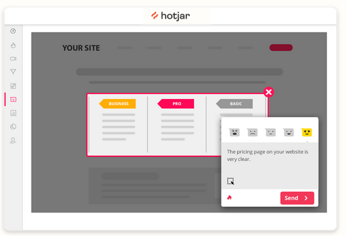 L'outil feedback de Hotjar