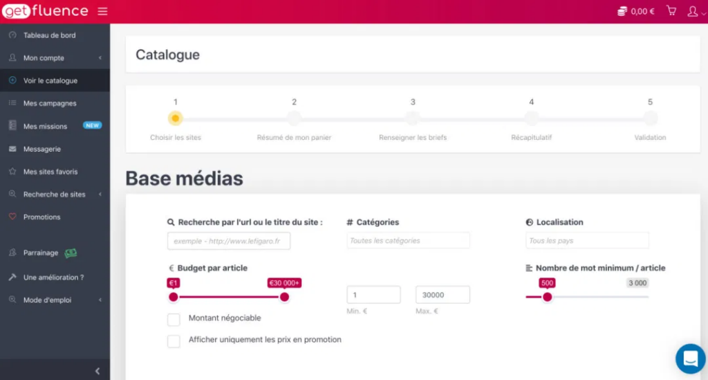Getfluence une plateforme de netlinking