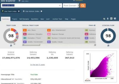 Vue d'ensemble de l'outil SEO Majestic