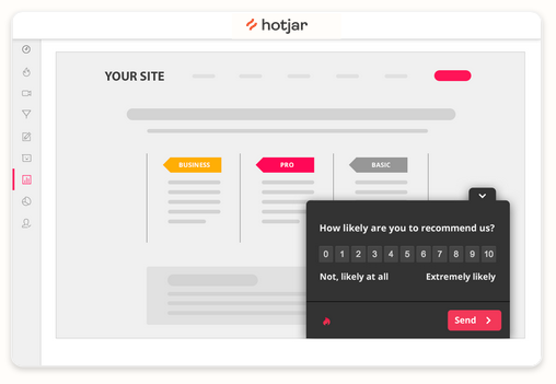 L'outil survey de Hotjar