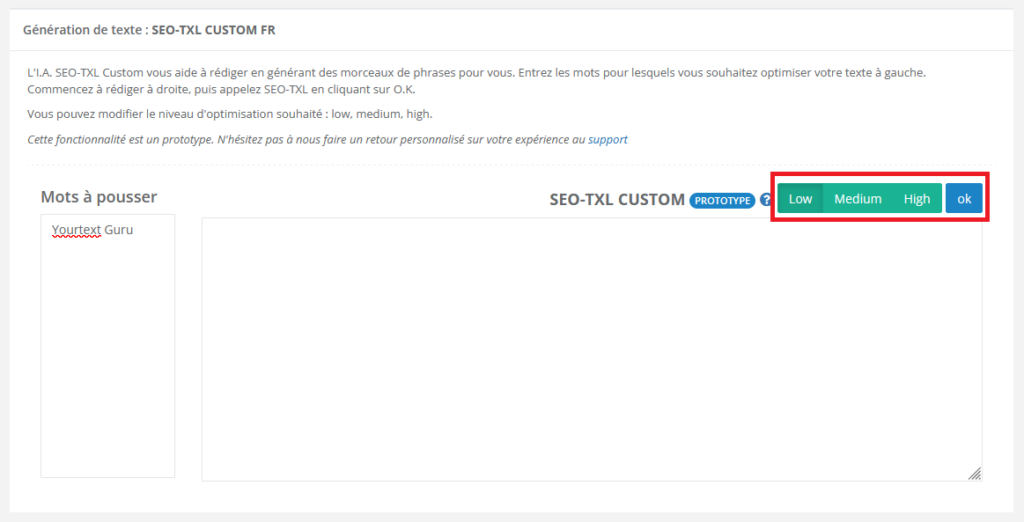 Génération de texte automatique et optimisé pour le SEO