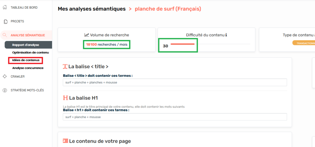 Analyse sémantique d'un mot-clé pour créer un ensemble de pages