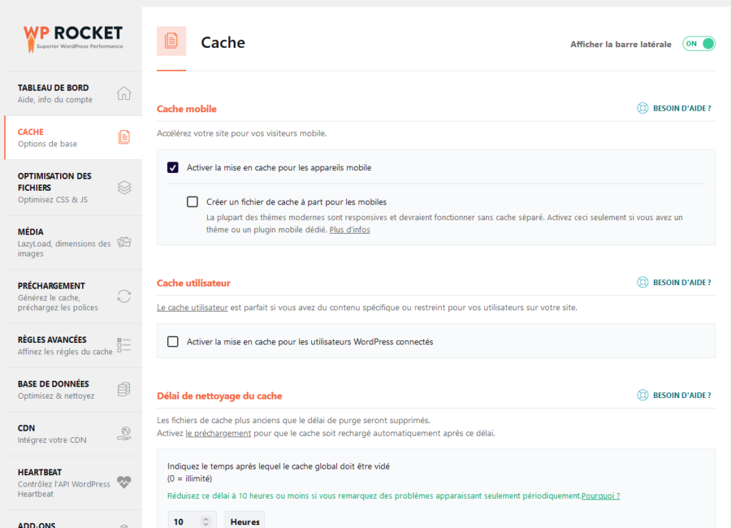 Mise en cache de WordPress avec WP Rocket