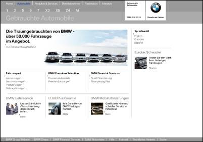La page satellite qu'avait fais BMW
