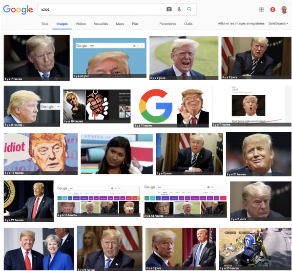 Deuxième exemple de bombardement Google sur les résultats de recherche Google