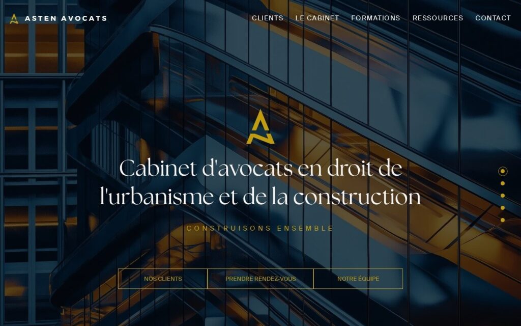 Site internet Asten Avocats (droit de l'urbanisme)