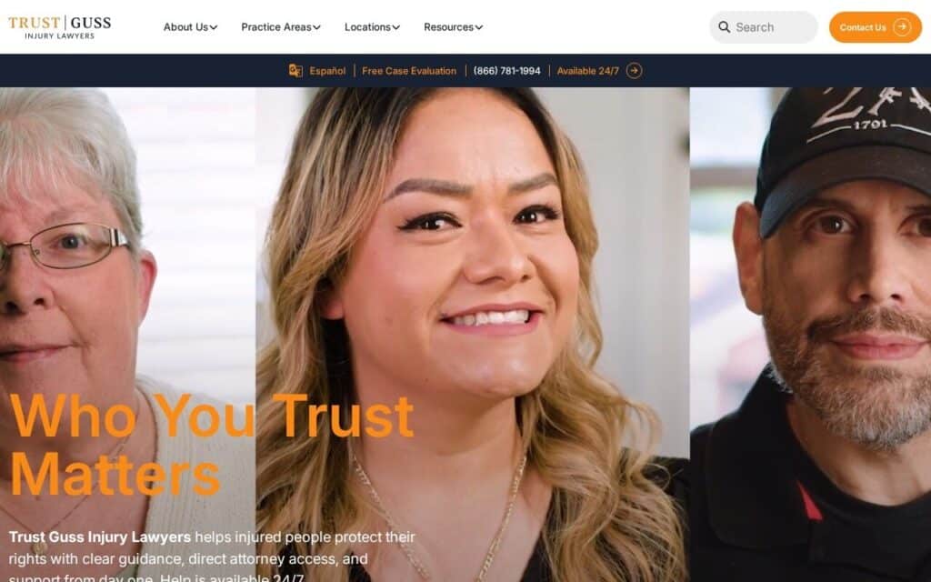 Site internet Trust Guss Injury Lawyers