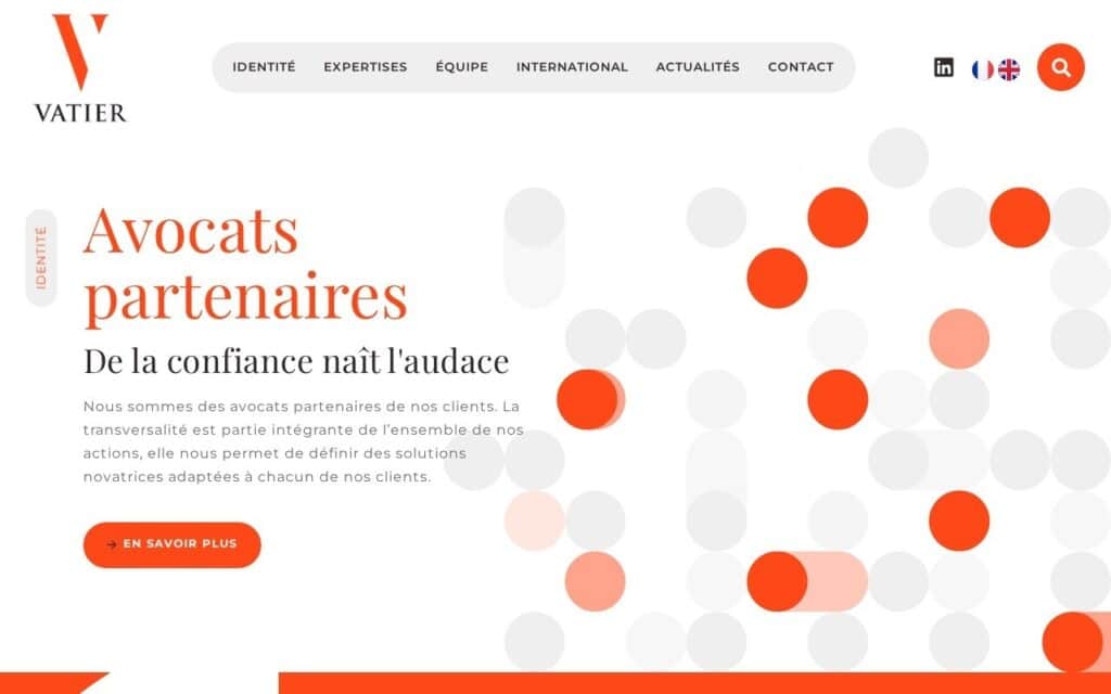 Site internet Vatier Avocats (Paris)